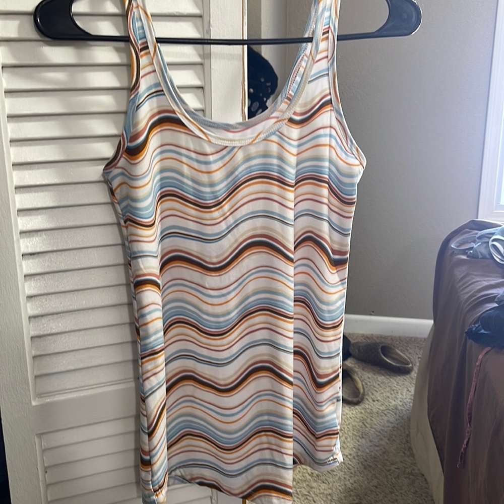 Regular strap tank top. NoBo size Medium. Multiple colors in squiggles.